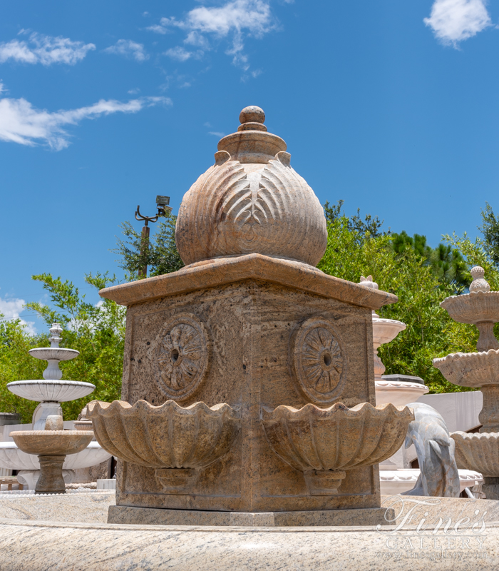 Marble Fountains  - Antique Gold Granite Fountain - MF-1274